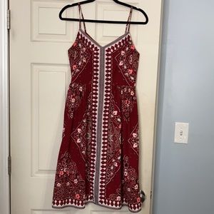 NWT Banana Republic Red Paisley Floral Dress